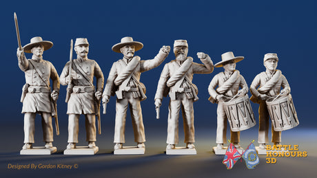 CSA firing line command miniature figures
