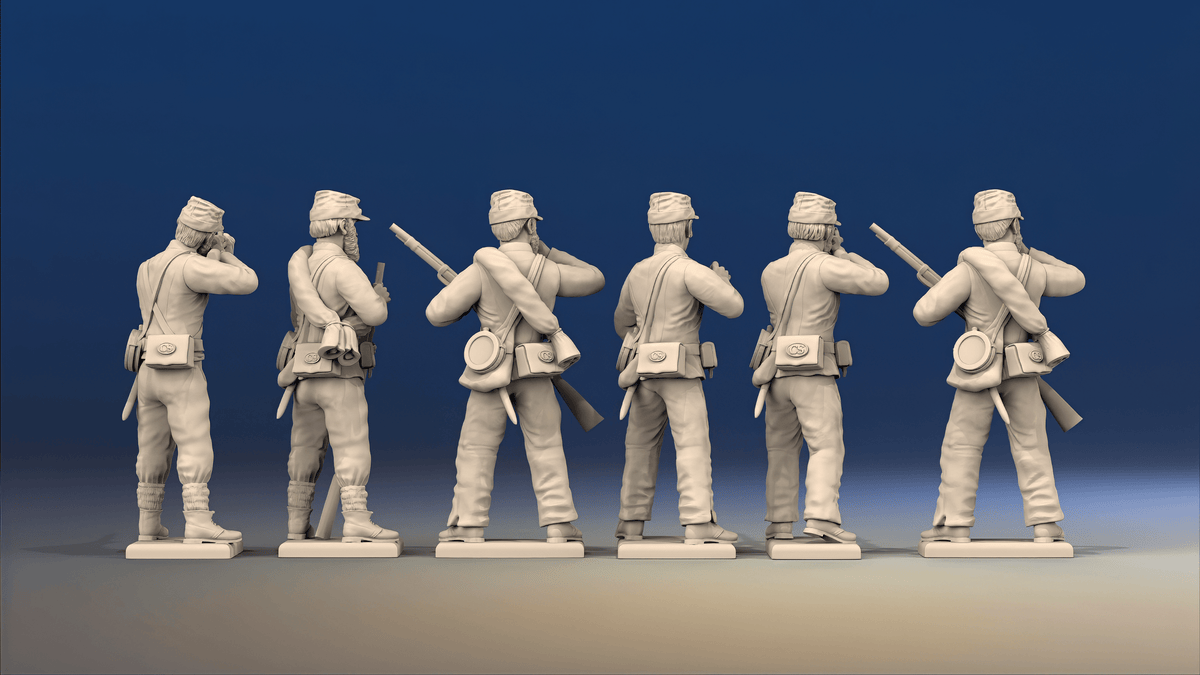 CSA firing line miniature figures variant 3 rear view