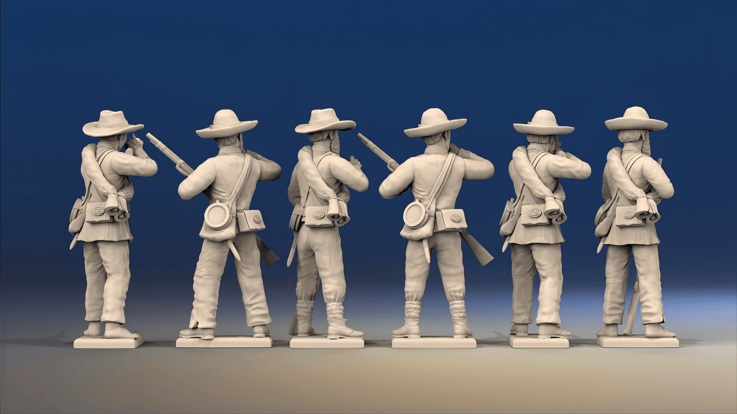 CSA firing line miniature figures variant 5 rear view