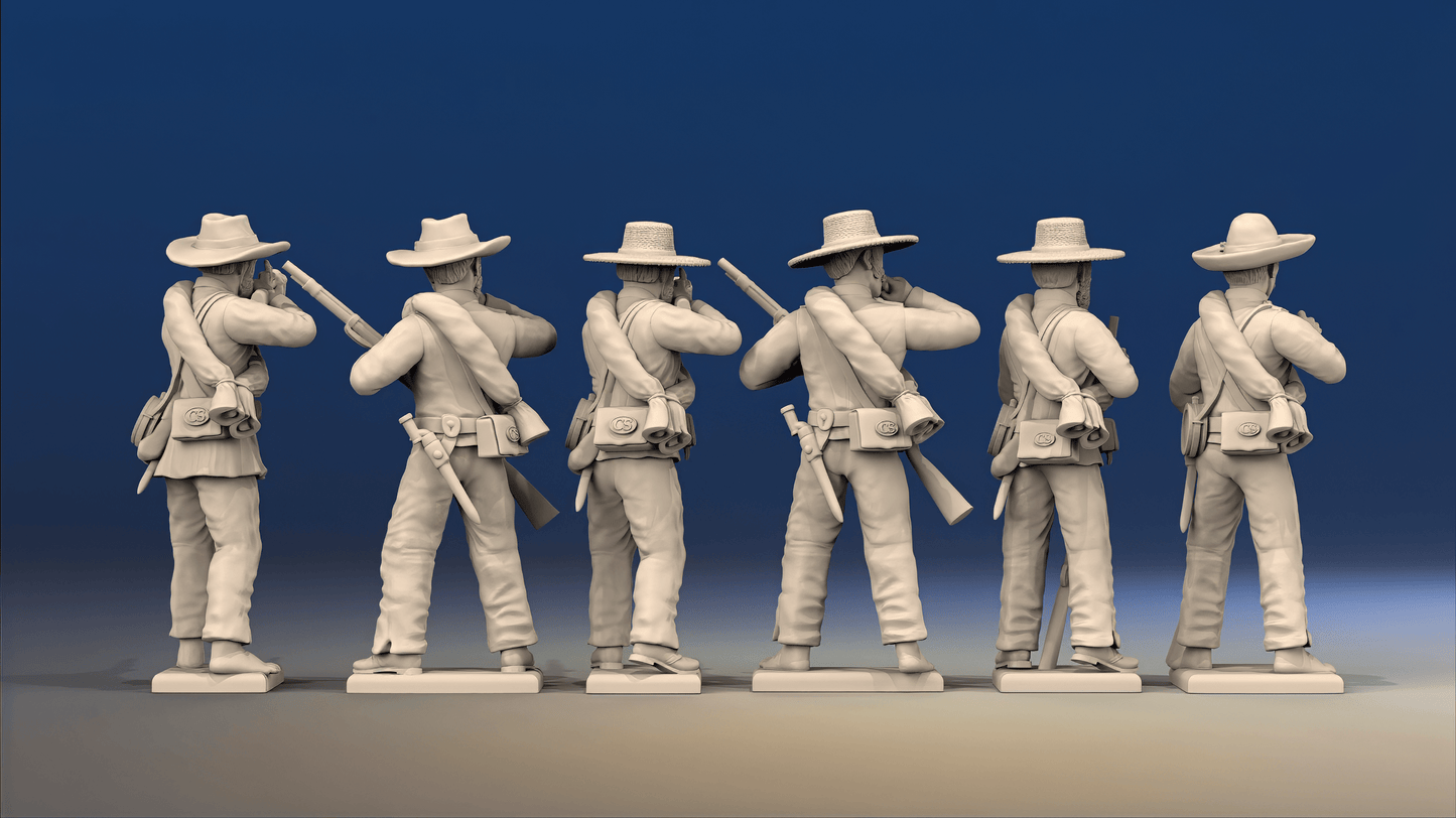 CSA firing line miniature figures variant 6 rear view