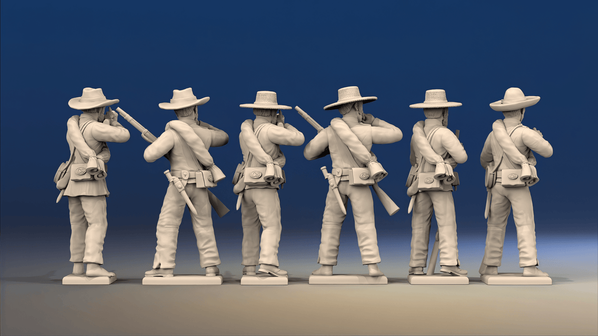 CSA firing line miniature figures variant 6 rear view