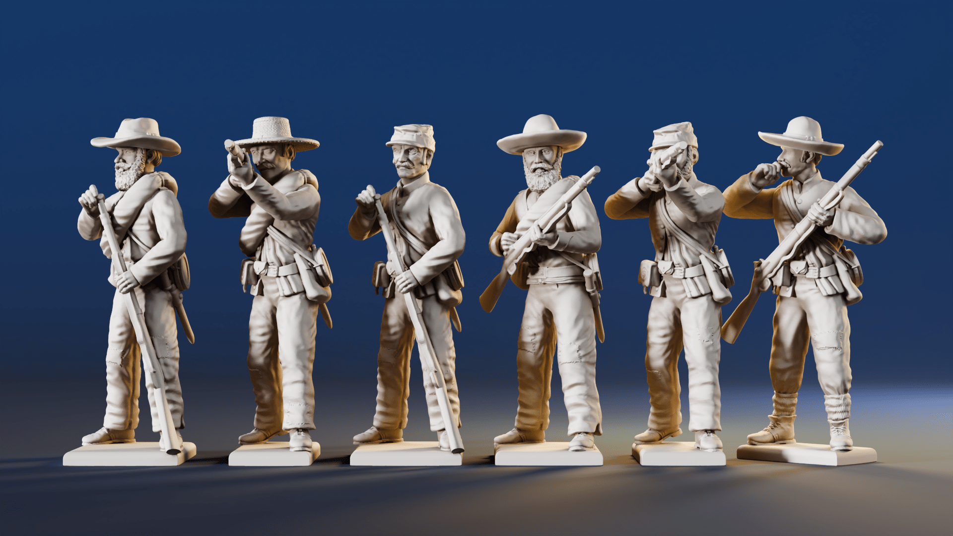 CSA firing line miniature figures variant 8 rear view
