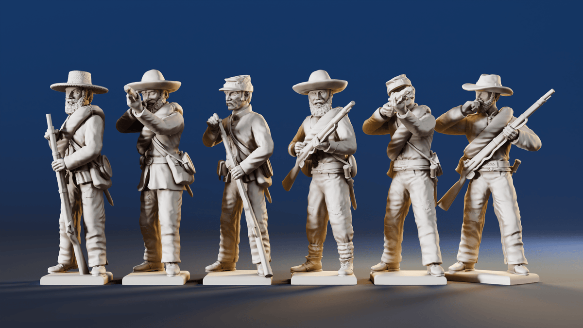 CSA firing line miniature figures variant 9 rear view