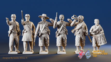 CSA Zouave firing line command miniature figures