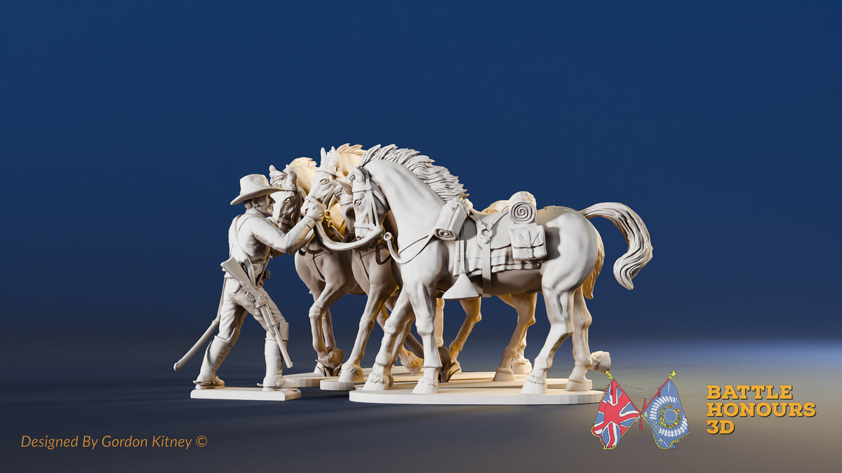 CSA horse holder with hat and horses miniature figures view 3