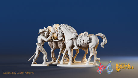 CSA horse holder with hat and horses miniature figures view 3