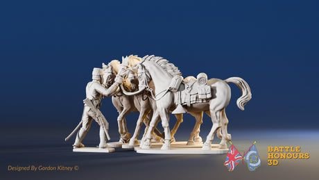 CSA horse holder with kepi and horses miniature figures view 3