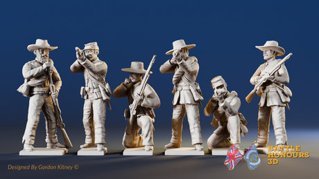 Confederate infantry skirmish figures, variant 1