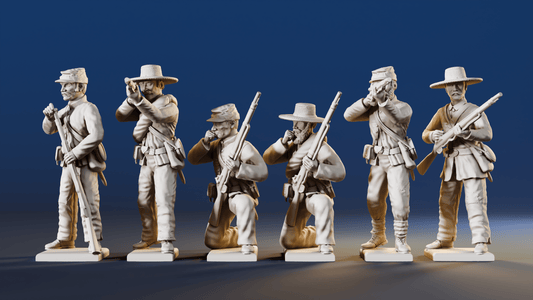 CSA infantry skirmish miniature figures variant 10 rear view