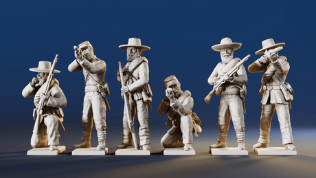 CSA infantry skirmish miniature figures variant 2 rear view