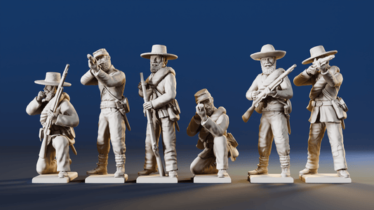 CSA infantry skirmish miniature figures variant 2 rear view