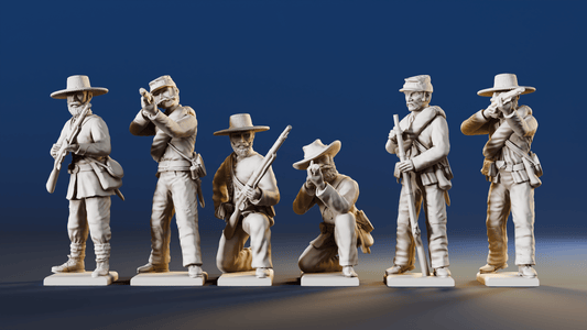 CSA infantry skirmish miniature figures variant 3 rear view