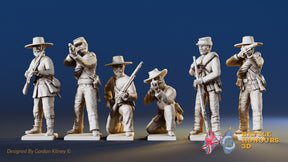 Confederate infantry skirmish figures, variant 3