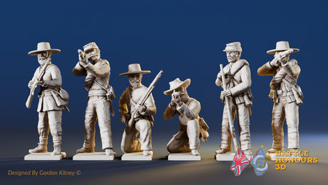 Confederate infantry skirmish figures, variant 3