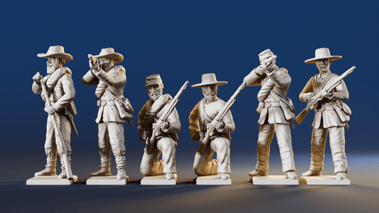CSA infantry skirmish miniature figures variant 7 rear view
