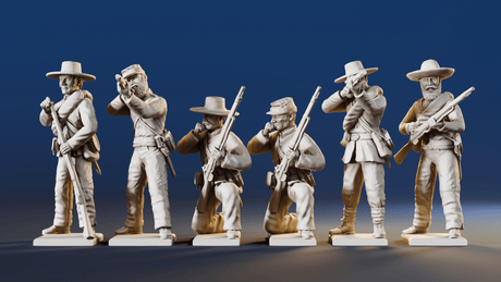 CSA infantry skirmish miniature figures variant 8 rear view