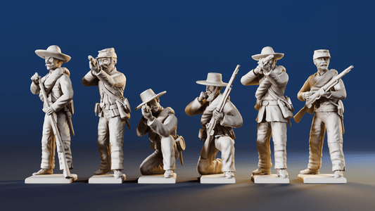 CSA infantry skirmish miniature figures variant 9 rear view