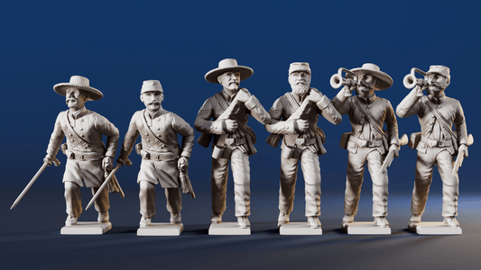 CSA skirmishing command miniature figures rear view