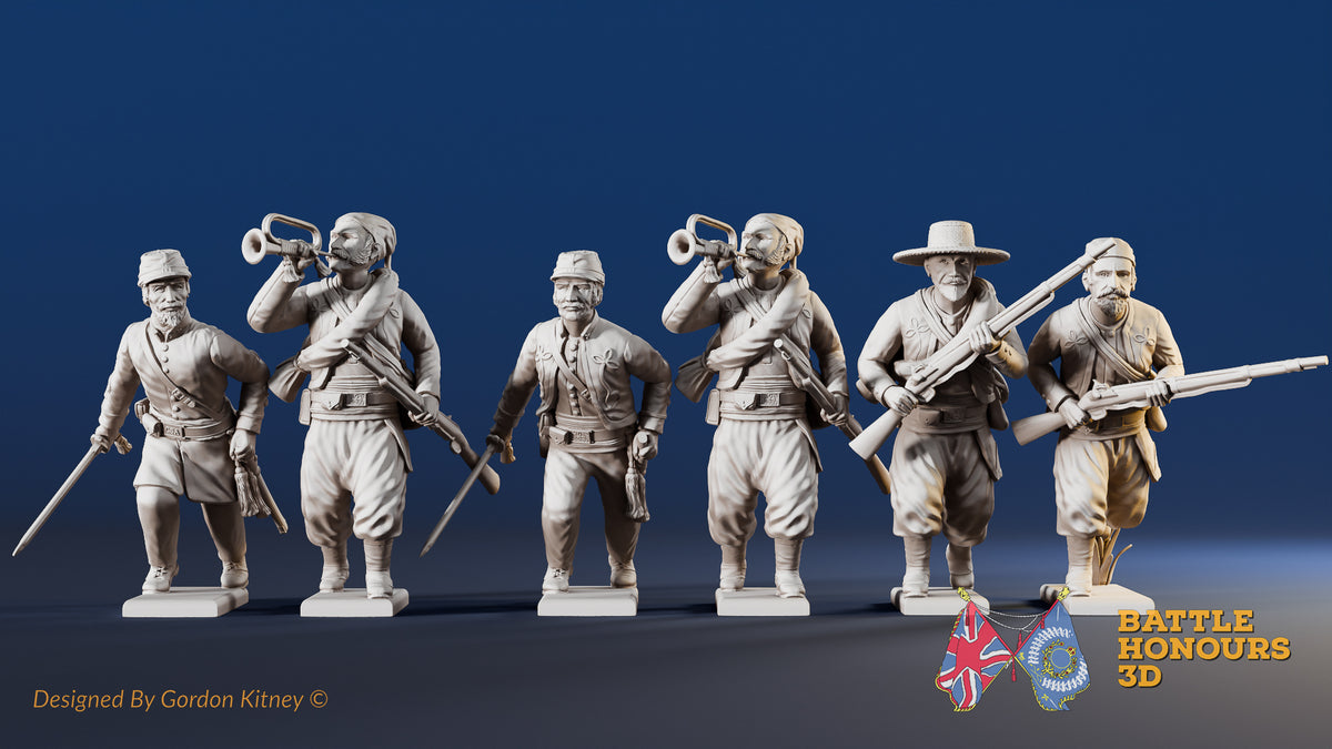 Confederate Zouave infantry skirmishing command figures