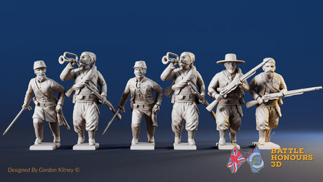 Confederate Zouave infantry skirmishing command figures