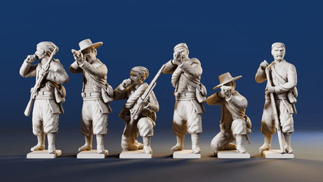 CSA skirmishing Zouave miniature figures variant 1 rear view
