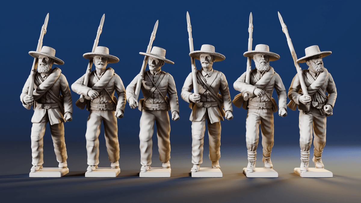 CSA right shoulder shift marching infantry hats variant 5 rear view