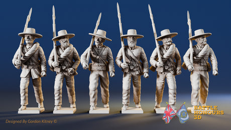 Confederate right shoulder shift marching infantry in hats, variant 6