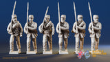 Confederate right shoulder shift marching infantry in hats, variant 7