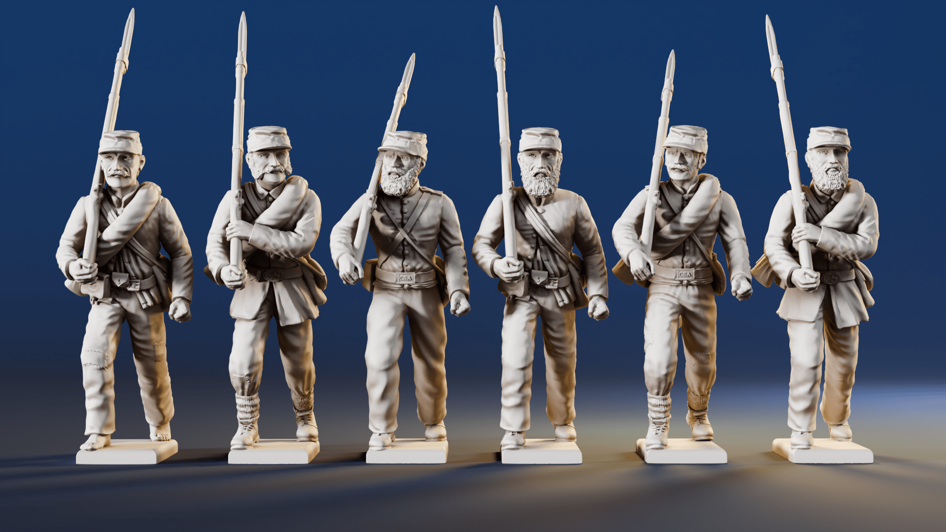 CSA right shoulder shift marching infantry hats variant 9 rear view
