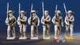 Confederate right shoulder shift marching infantry with mixed headdress, variant 1