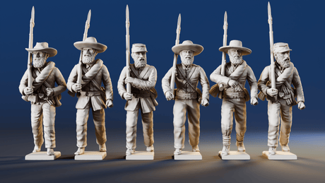 CSA right shoulder shift marching infantry mixed headdress variant 5 rear view