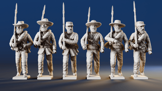 CSA right shoulder shift marching infantry mixed headdress variant 5 rear view