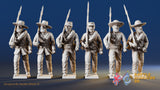 Confederate right shoulder shift marching infantry with mixed headdress, variant 5