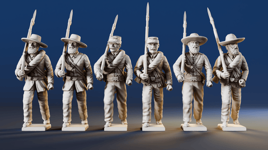 CSA right shoulder shift marching infantry mixed headdress variant 6 rear view