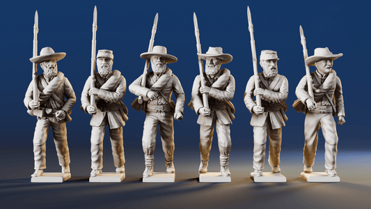 CSA right shoulder shift marching infantry mixed headdress variant 7 rear view