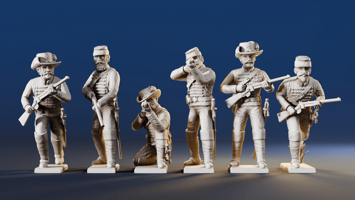 CSA Virginia dismounted skirmish miniature figures rear view