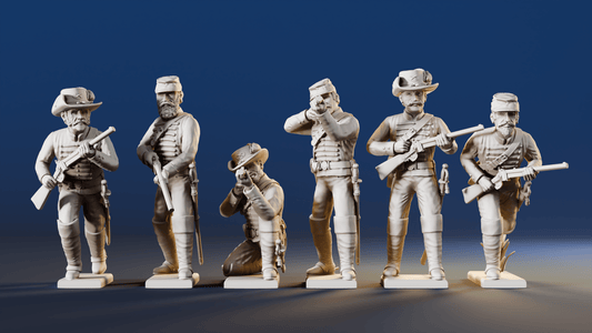 CSA Virginia dismounted skirmish miniature figures rear view