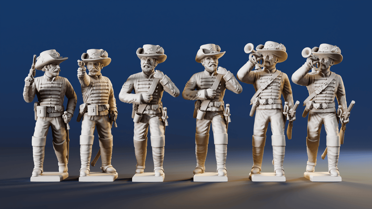 CSA Virginia dismounted skirmish command miniature figures rear view