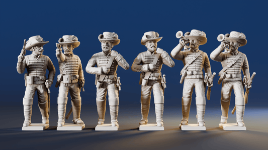 CSA Virginia dismounted skirmish command miniature figures rear view