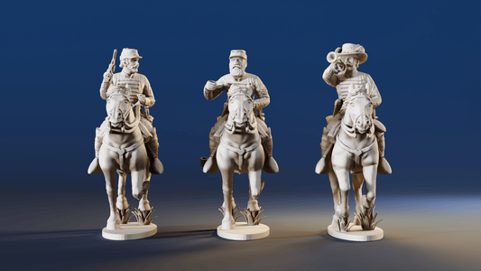 CSA Virginia cavalry galloping command miniature figures variant 1 rear view