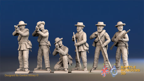 Confederate infantry firing in new hats pose 1