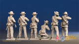 Confederate infantry firing in new hats pose 2