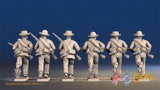 Confederate infantry running in new hats, pose 2
