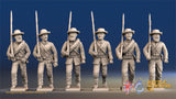 Confederate infantry march attack in new hats pose 1