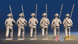 Confederate infantry march attack in new hats pose 2