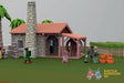 Colonial Caribbean cane mill terrain model graphic