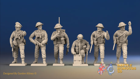 WW2 Canadian Battledress Command miniature figures front view