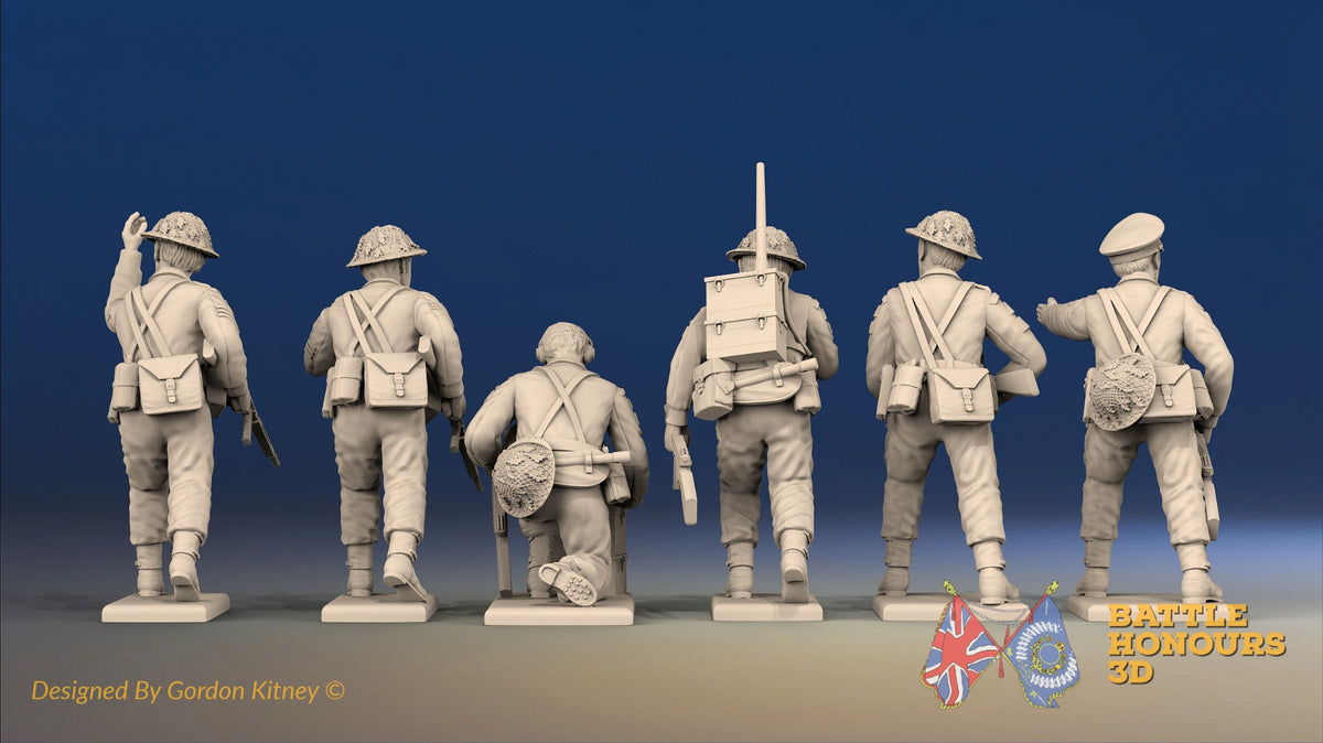 WW2 Canadian Battledress Command miniature figures rear view