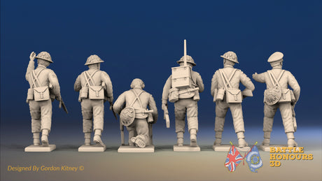 WW2 Canadian Battledress Command miniature figures rear view