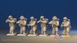 WW2 Canadian Battledress Kneeling miniature figures front view